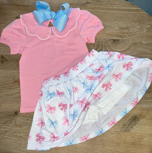 Ribbon Scallop Skort Set