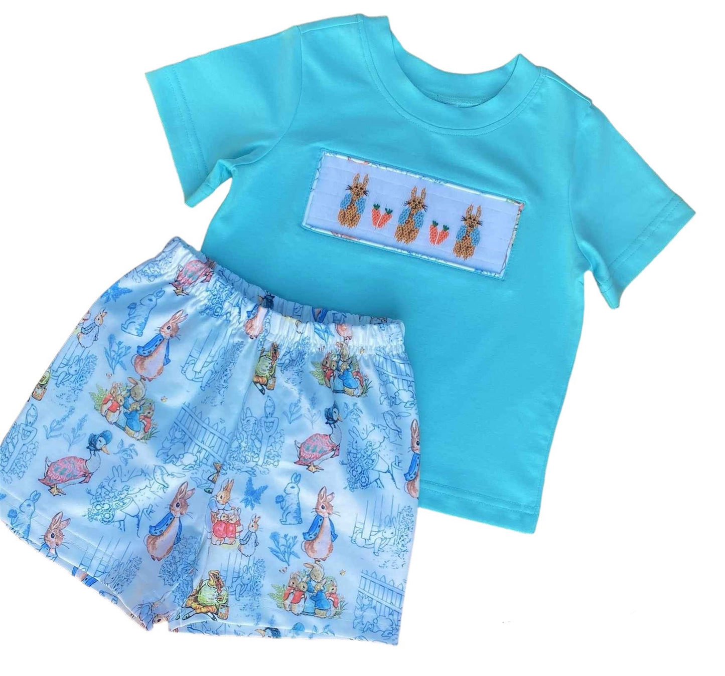 Boys Smocked Rabbit Short Set