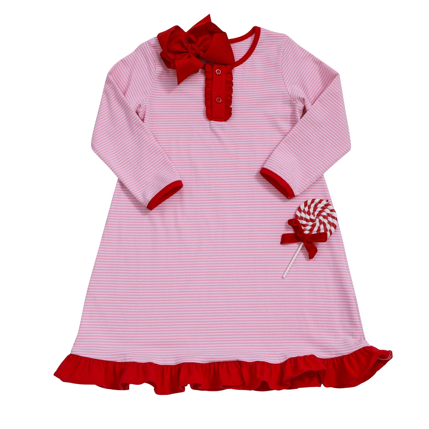 Light Pink Stripe & Red Nightgown