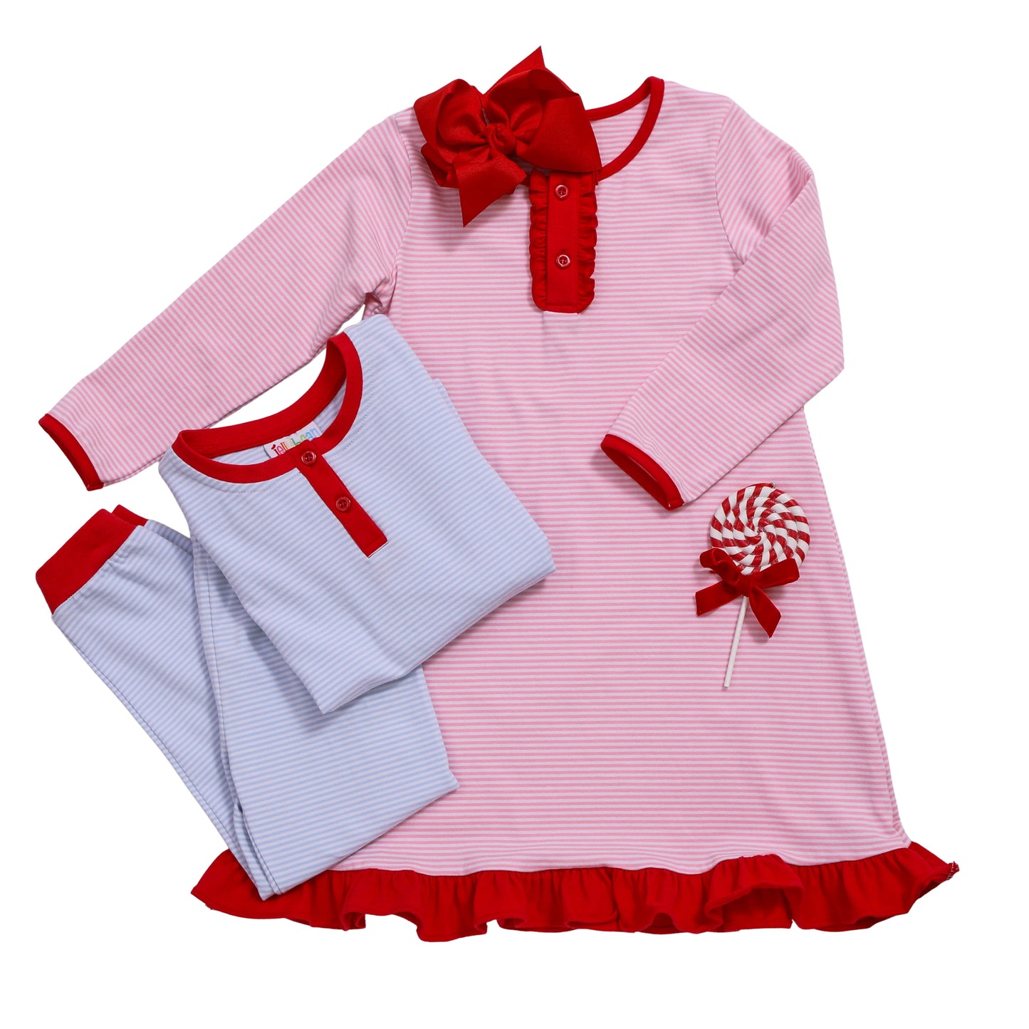 Light Pink Stripe & Red Nightgown