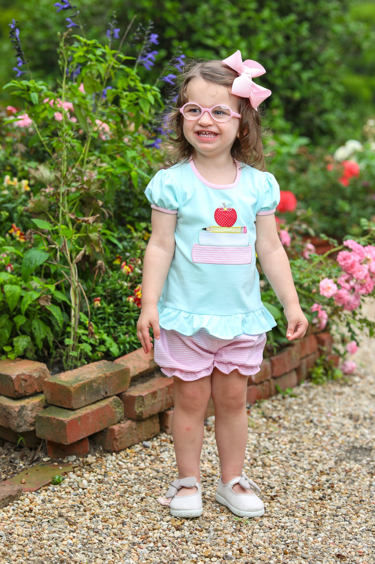 School Book Stack Bloomer Set (Monogram Included)