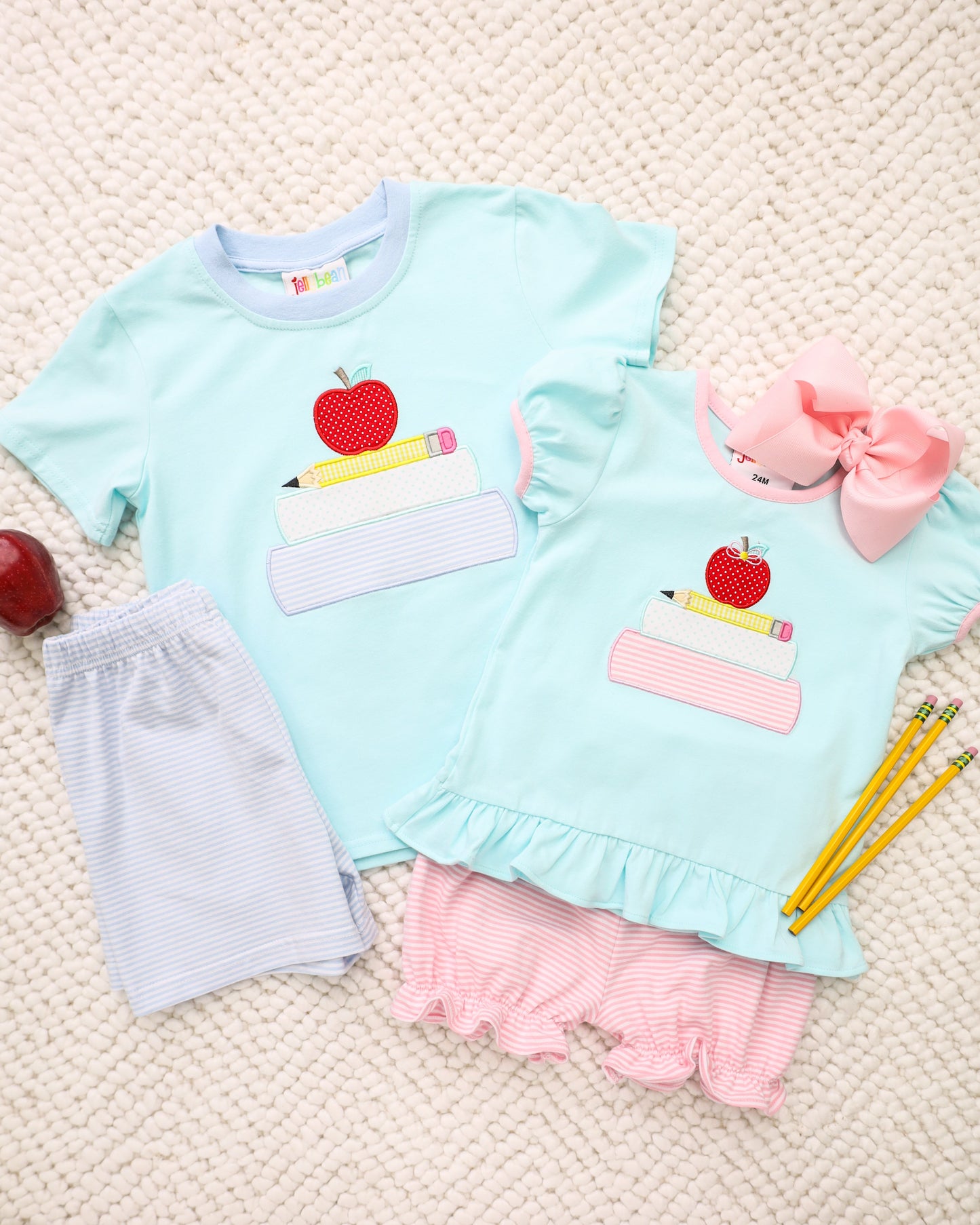 School Book Stack Short Set (monogram included)