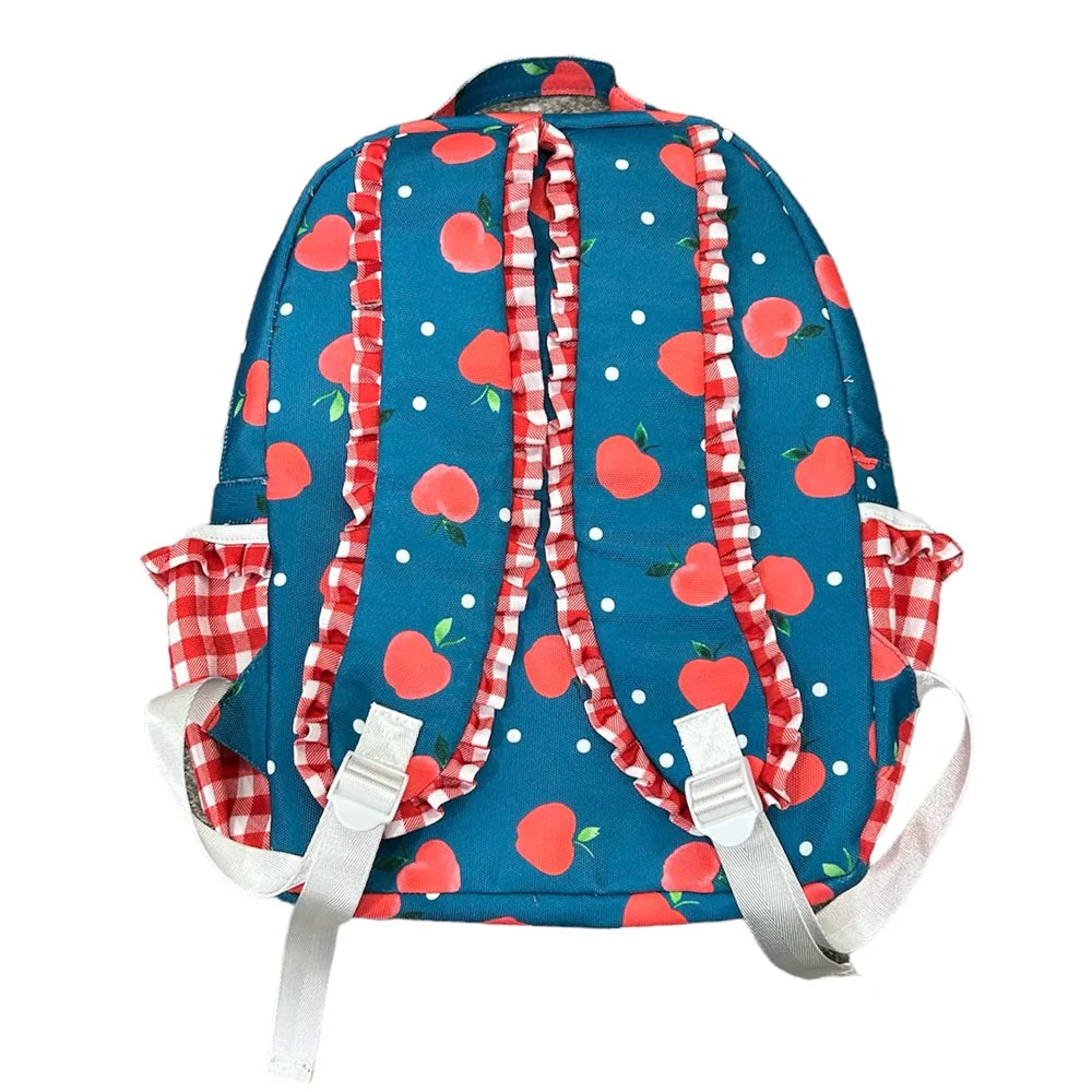 Backpack Apples on Navy (monogram included)