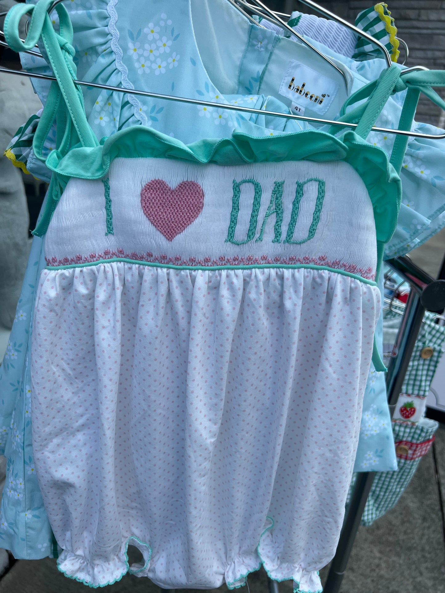I Love Dad Smocked Bubble
