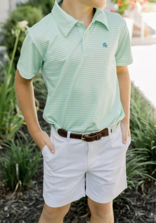 The Bailey Boys Henry Stripe Polo Green/White