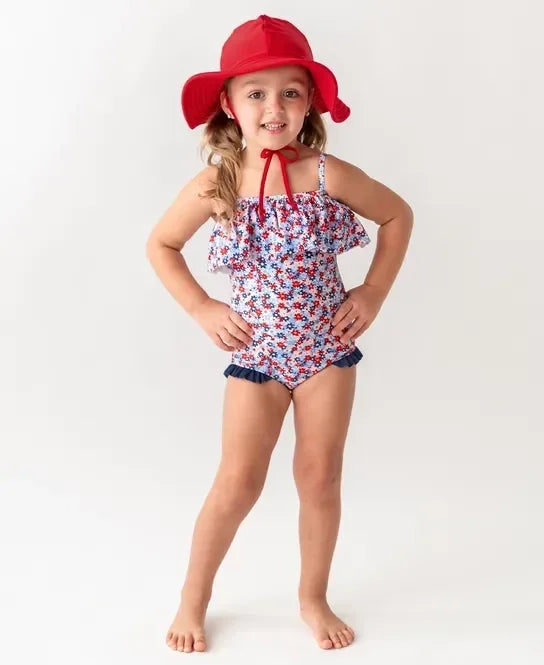 RuffleButts Red Swim Hat