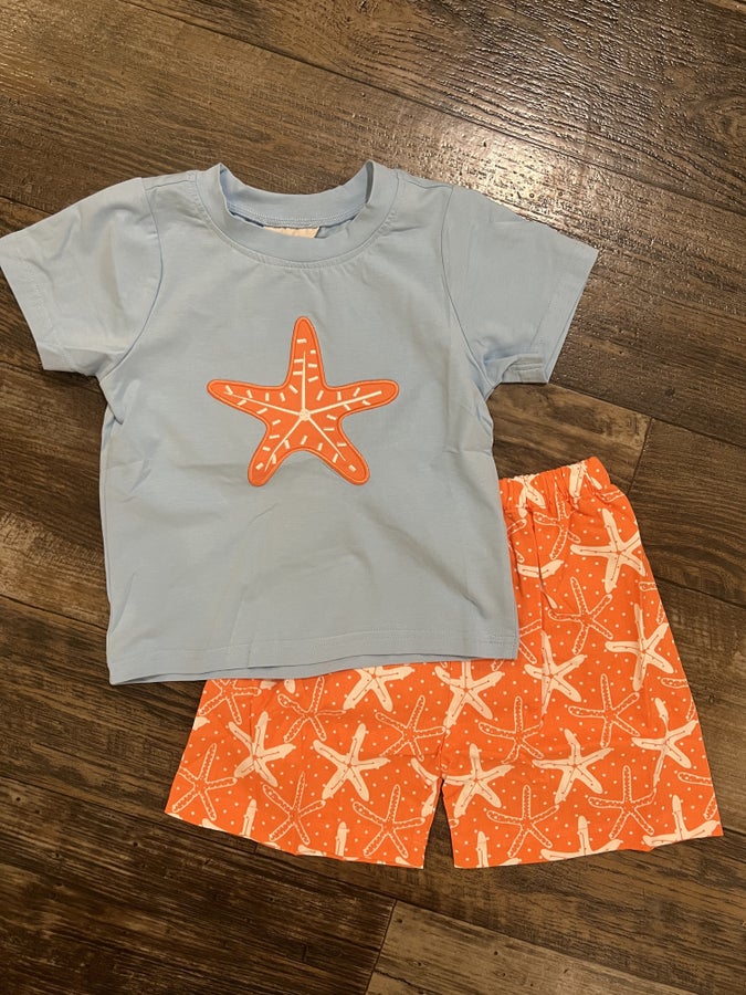 Starfish Applique Boy Set