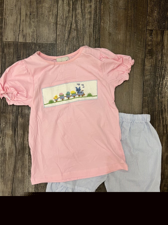 Smocked Easter Seersucker Set
