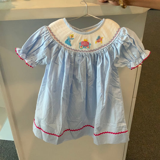 Princess & Carriage Hand Smocked Bishop Dress