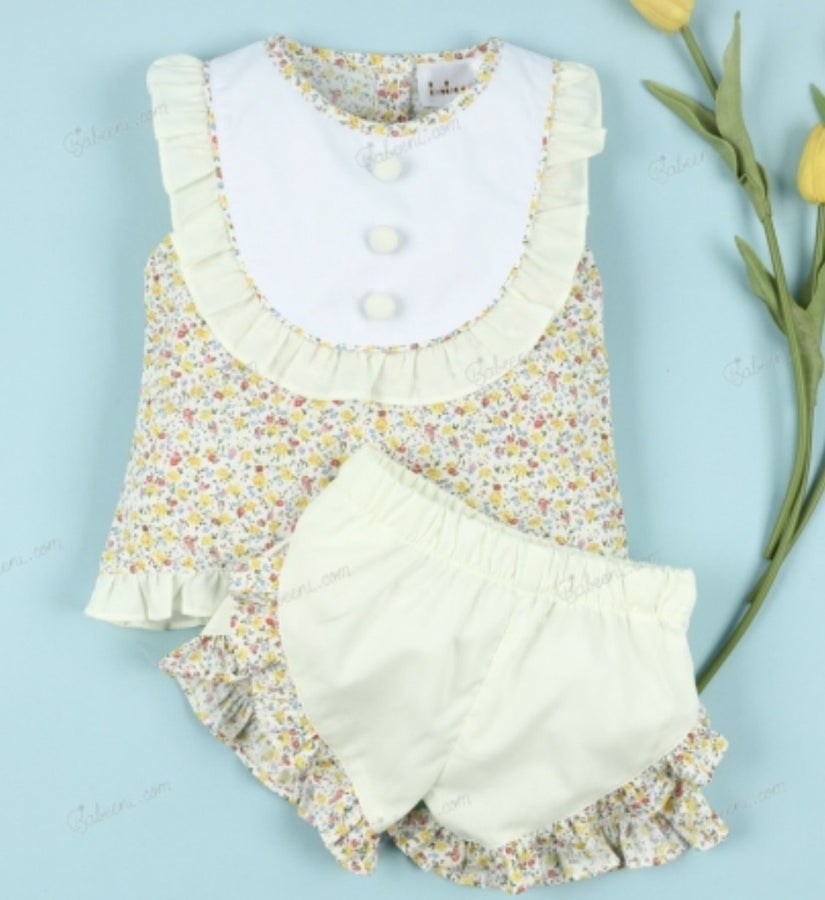2 Piece Yellow Floral Set
