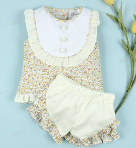2 Piece Yellow Floral Set