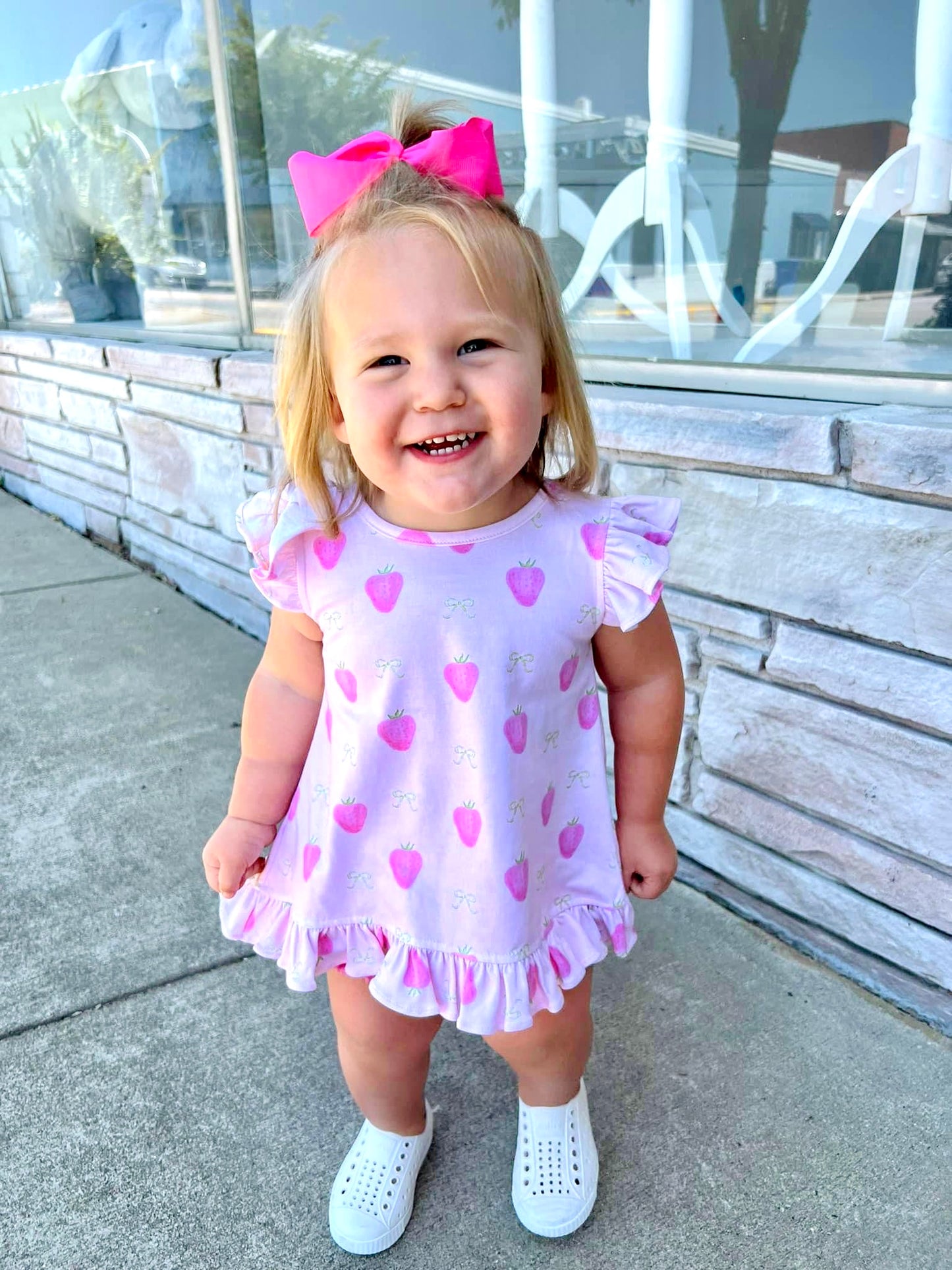 Mae Knit Bloomer Set Strawberry