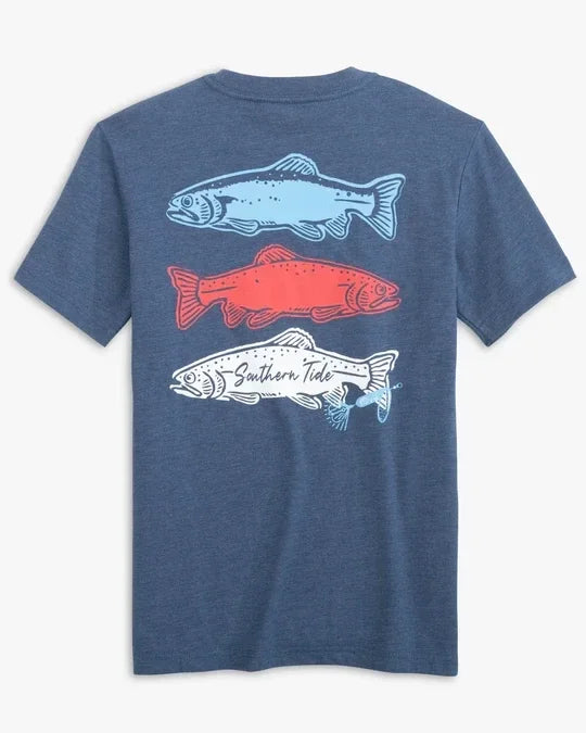 Southern Tide Tri-Trout Stack Heather T-shirt