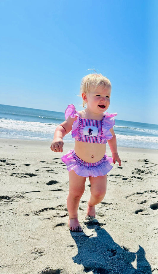 Seahorse Hand Smocked Swimsuit