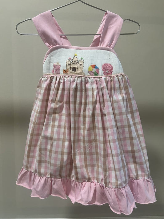 Sandy Castle Hand Smocked Sundress