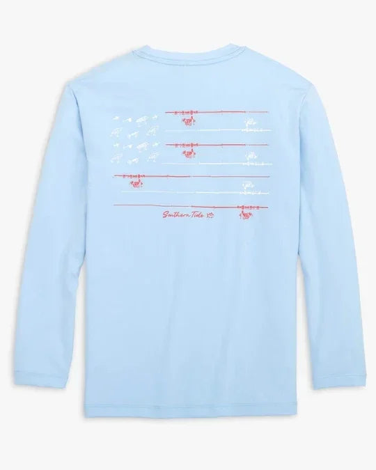 Southern Tide Red, White, and Lure Long Sleeve Performance T-shirt