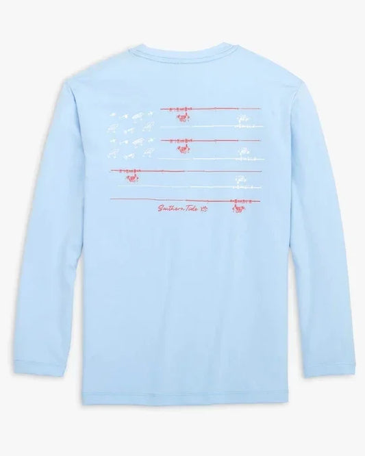 Southern Tide Red, White, and Lure Long Sleeve Performance T-shirt