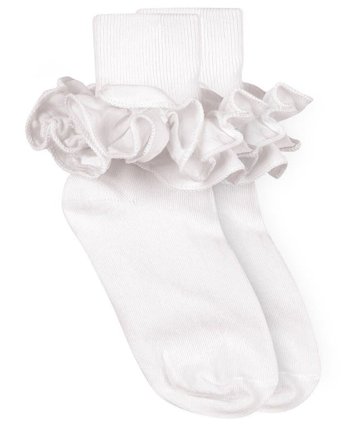 Jefferies Socks Misty Ruffle Lace Turn Cuff Socks 1 Pair