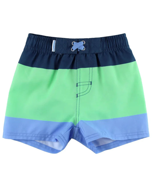 RuggedButts Mint & Blue Color Block Swim Trunks