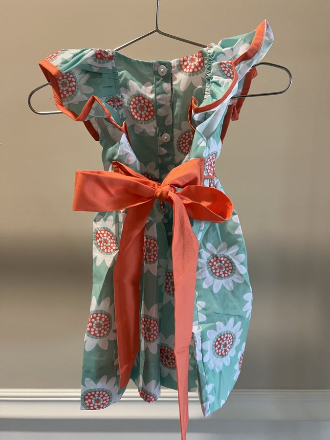 Starfish & Coral Hand Smocked Sunflower Dress