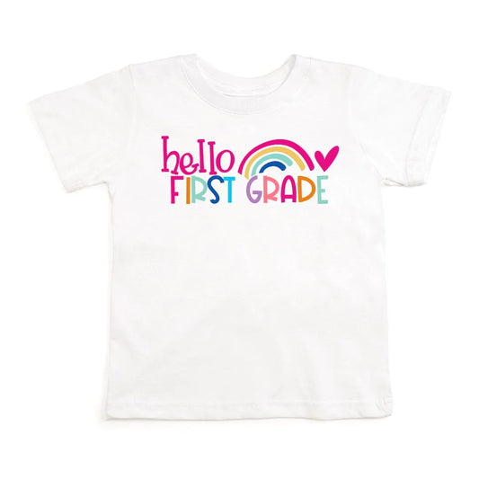 HELLO FIRST GRADE SHORT SLEEVE T-SHIRT - WHITE