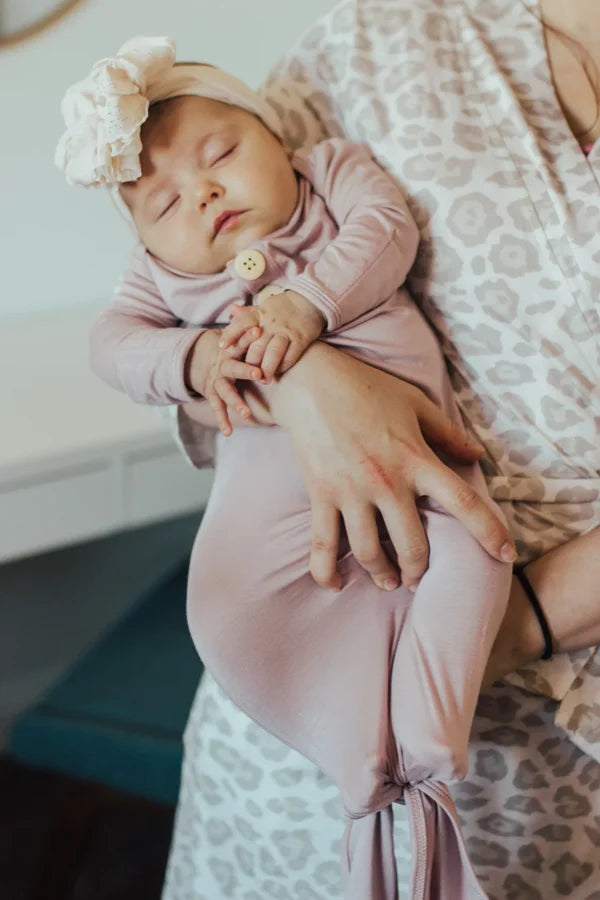 Dusty Mauve Knot Gown and Hat