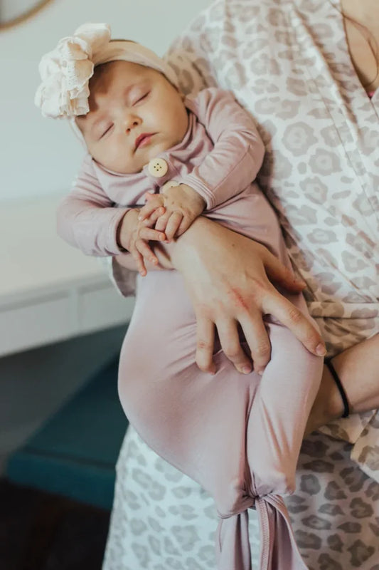 Dusty Mauve Knot Gown and Hat