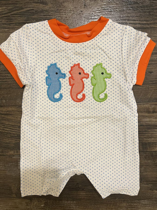 Seahorse Applique Boy Bubble