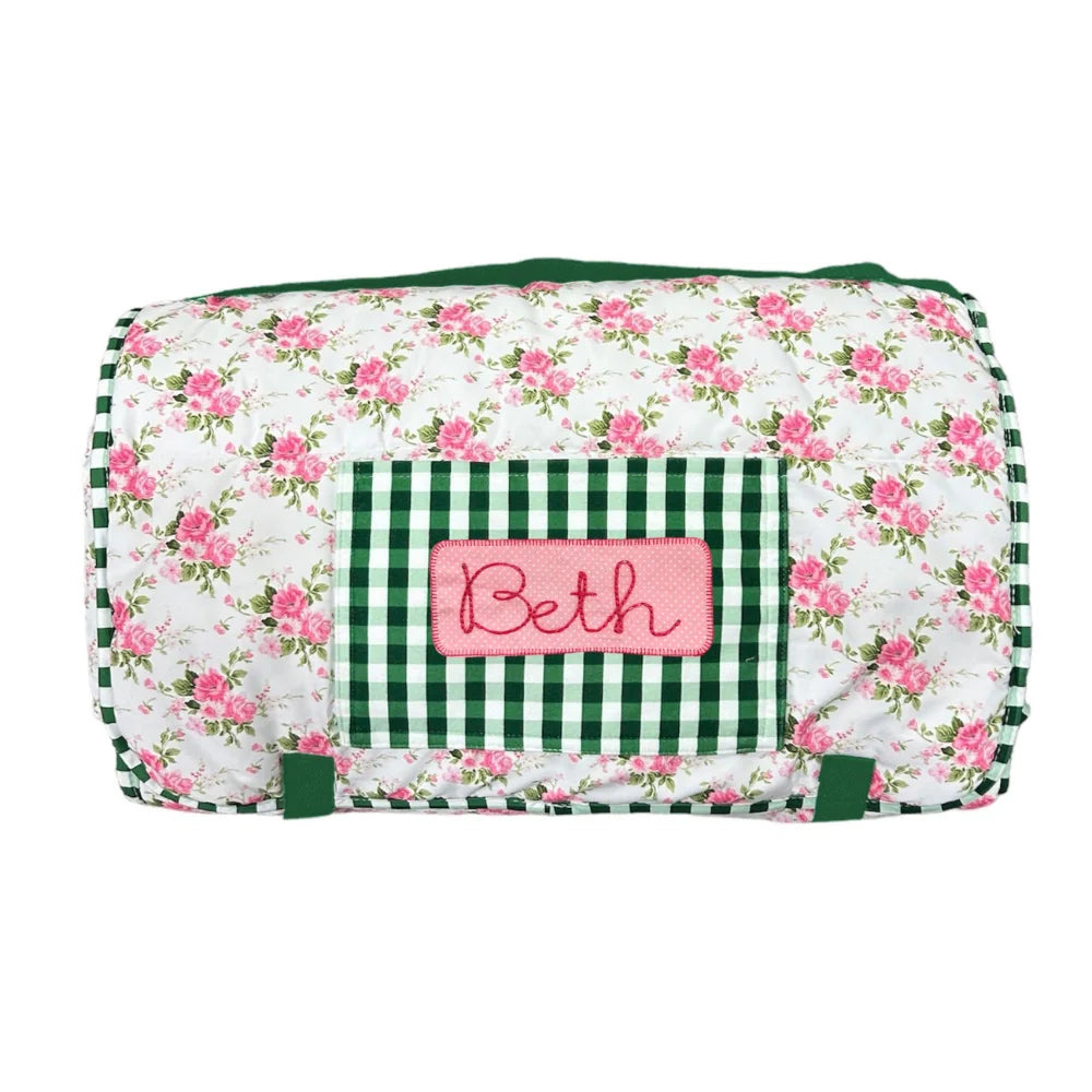 Nap Mat- Pink Roses (monogram included)