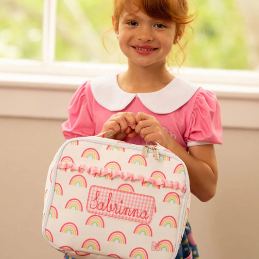 Lunch Bag- Rainbows (monogram included)