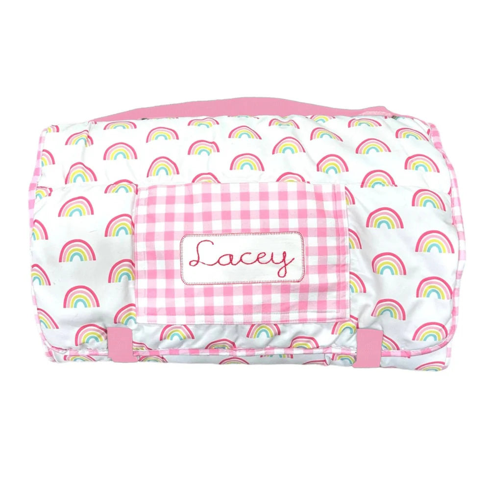 Nap Mat- Rainbows (monogram included)