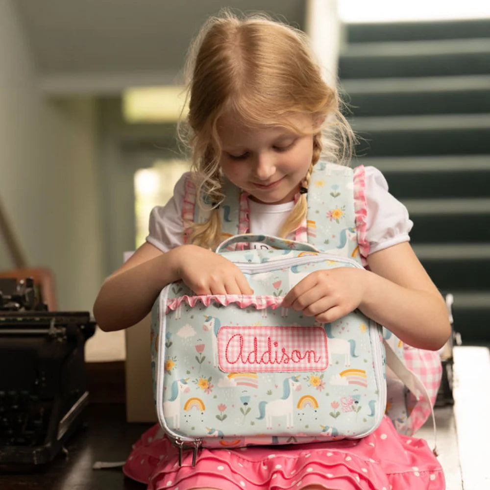 Lunch Bag-  Unicorns (monogram included)